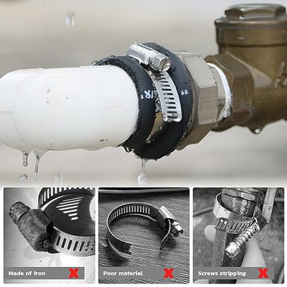 175PCS Hose Clamps Stainless Steel Assortment Adjustable 1/4"-2"(6-51mm) Worm Gear Hose Clamp, Heavy Duty Metal Small Hose Clamps for Automotive, Pipe, Radiator Plumbing, Fuel Line - size: 175PCS KIT-HOSE CLAMP(1/4''-2'')