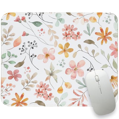 Cute Wildflowers Floral Small Mouse Pad for Desk Cute Decorative Gaming Mouse Mat for Home Office Spring Floral Desk Pad for Women Girls 8.25x10In - color: Boho Flroal