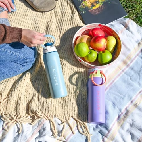 GROSCHE Kamloops Triple-Wall Bottle with Chug Lid, Forest Silk, 24 oz - color: Forest Silk