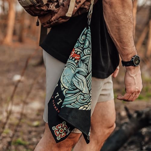 RokFit Multi-use Bold Graphic Towel with Carabiner Clip. (You Will Prevail) - color: You Will Prevail