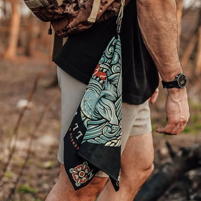 RokFit Multi-use Bold Graphic Towel with Carabiner Clip. (You Will Prevail) - color: You Will Prevail