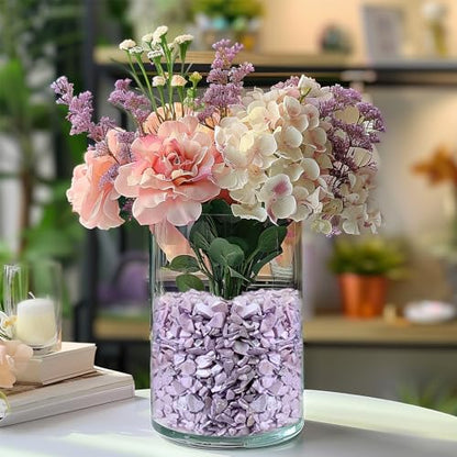 HappyFiller 1.4 LB Crushed Shell Chips Broken Pieces,Resin Arts Craft Projecting,Vase Fillers,Succulents Terrarium Plants Soil Cover,Candle Holder,Aquarium,Table Centerpiece,Home Decor,Light Lavender - color: Purple-2