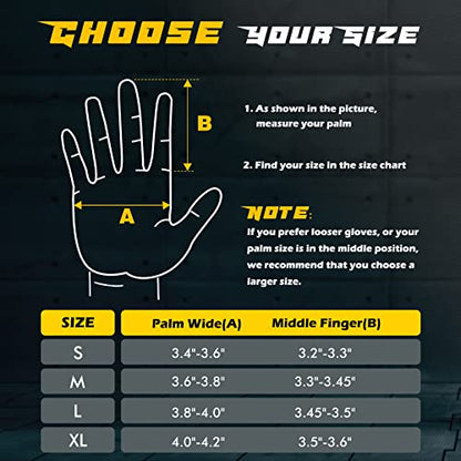 FREETOO Full-Finger Workout Gloves for Men, Padded Gym Gloves with Grip - size: X-Large