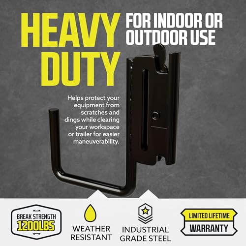 DC Cargo - E Track J Hooks (2" - 6 Pack) - Vertical E Track Accessories - Hanging Hooks for Your ETrack Rail System - Use in Enclosed Trailers, Box Trucks, Vans, Garage, Workshop & Warehouse - size: 2 Inch - 6 Pack