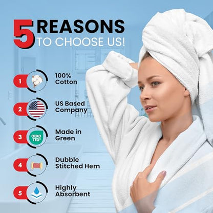 Infinitee Xclusives 100% Cotton Bath Towel Set – 8 Piece Bathroom Towel Set - color: Charming Grey, size: Towel set - 8 Pack