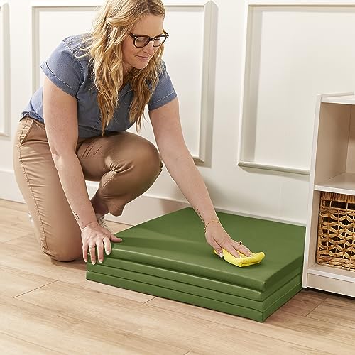 ECR4Kids SoftZone Play Patch Activity Mat Squares, Modular Playmat, Hunter Green, 4-Pack - color: Hunter Green