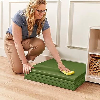 ECR4Kids SoftZone Play Patch Activity Mat Squares, Modular Playmat, Hunter Green, 4-Pack - color: Hunter Green