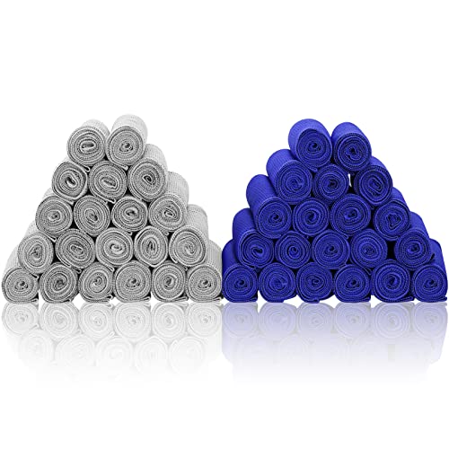 Cooling Towels 40 Pack 40"x 12", 160gsm Bulk Cool Towels, Soft Breathable, Super Absorbent, Quick Cold Towel, for Bowling, Yoga, Travel, Camping, Golf, Football, Hiking, Outdoor Work - color: 20grey20darkblue