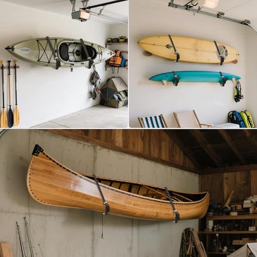 Kayak Storage Rack 120LB Wall Mounted Kayak Hook - style: Square Tube