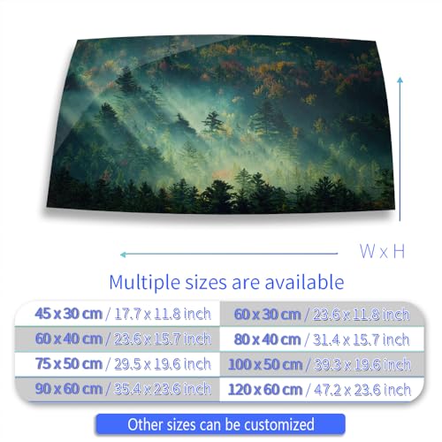 Aquarium Background Stickers - Forest, Trees, Light, Mist - Fish Tank Reptile Terrarium Decor Poster (45 x 30 cm / (17.7 x 11.8 inches))