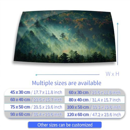 Aquarium Background Stickers - Forest, Trees, Light, Mist - Fish Tank Reptile Terrarium Decor Poster (45 x 30 cm / (17.7 x 11.8 inches))