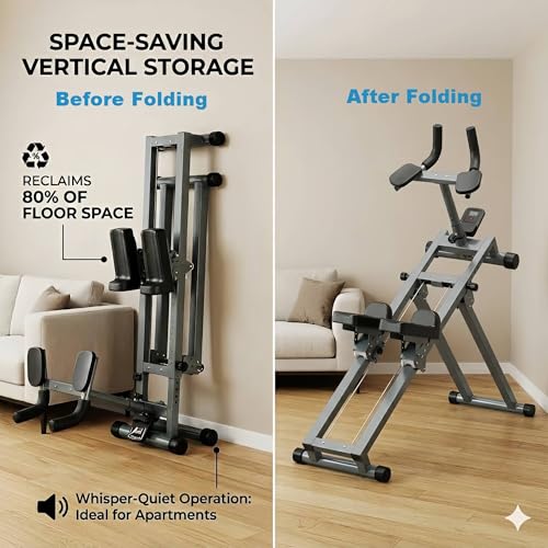 Crawling Training Machine Noiseless Spine Twist Stretch Trainer Home Gym Exercise Machine with Adjustable Hand Grips LED Display Knee Support & Steel Frame Full Body Low-Impact Cardio 400Lbs Capacity
