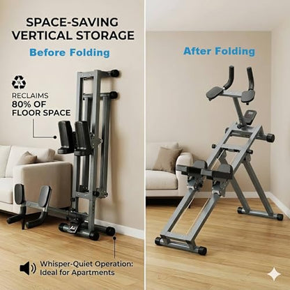 Crawling Training Machine Noiseless Spine Twist Stretch Trainer Home Gym Exercise Machine with Adjustable Hand Grips LED Display Knee Support & Steel Frame Full Body Low-Impact Cardio 400Lbs Capacity