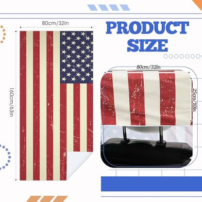 Hahafelt 2 Pack Car Seat Towel Cover with Storage Bag, American Flag - style: American Flag