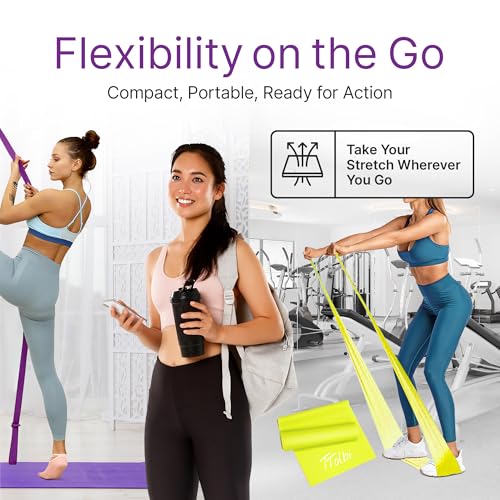 Leg Stretcher Strap with Door Anchor and Resistance Band, Splits Trainer - color: Royal Purple