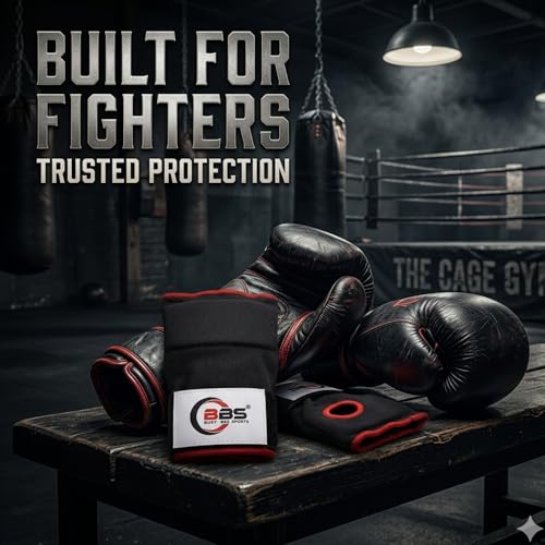 Busy Bee Sports Quick Hand Wraps for Boxing & MMA, Large Size (Snug Fit) – Gel Padded Inner Gloves with Wrist Support, Easy Slip-On Wraps for Men & Women, Breathable for Muay Thai & Kickboxing