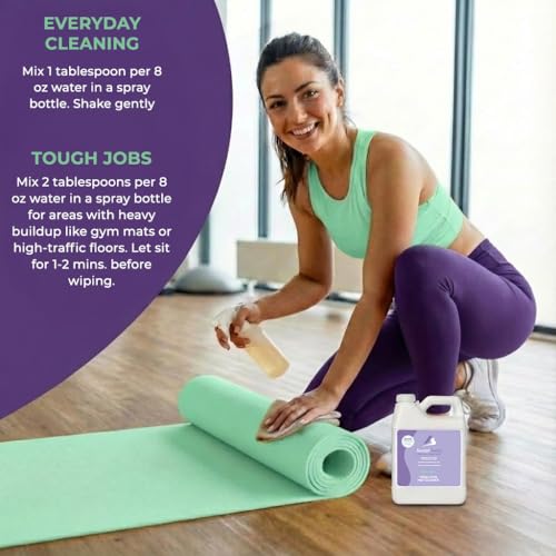 SwaytAway Fitness Mat Cleaner Concentrate Lavender, 32oz Makes 4 Gallons | No-Slip No-Residue Essential Oil Formula, USA Made Aromatherapy Yoga Mat Spray for Home & Studio, Natural Cleaning Solution - size: 32 oz - 1 Pack
