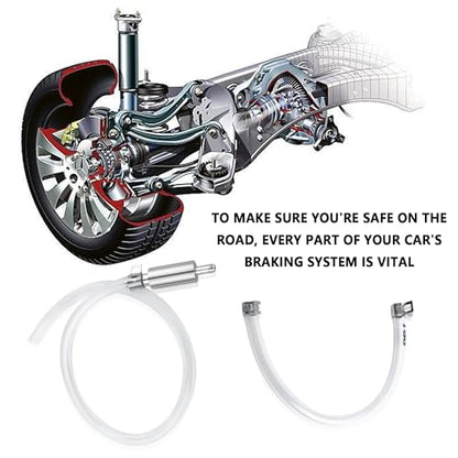 Car Brake Bleeder Hose with One Way Check Valve,Durable Brake Fluid Bleeder Hoses Replacement,Universal Brake Bleeder Tool Car Accessories for Car Motorbike Bike (1 Set)