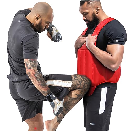 Wesing Martial Arts Muay Thai Boxing Chest Protector MMA Sanda Chest Guard - size: X-Large, style: Black