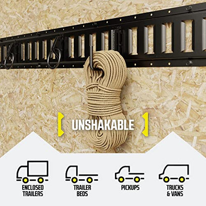 DC Cargo - E Track J Hooks (2" - 4 Pack) - Vertical E Track Accessories - Hanging Hooks for Your ETrack Rail System - Use in Enclosed Trailers, Box Trucks, Vans, Garage, Workshop & Warehouse - size: 2 Inch - 4 Pack