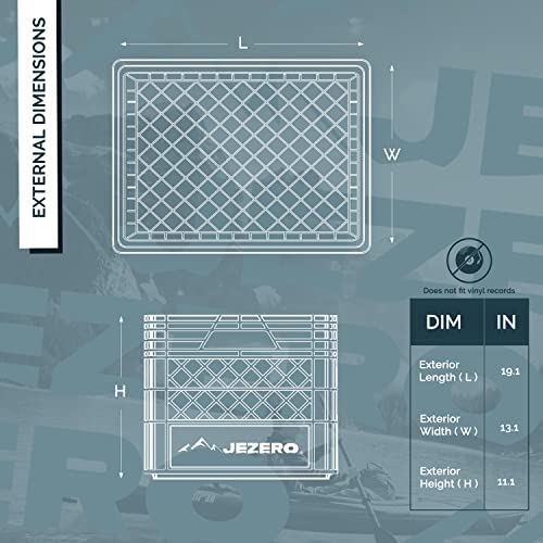 JEZERO 24 Quart 2-Pack Heavy Duty Plastic Crate | Stackable Multi-Purpose Storage Bin for Garage, Home, Office, Groceries, Outdoor, Camping & Kayaking | Black Utility Tote, 19" x 13" x 11" - style: 2-pack
