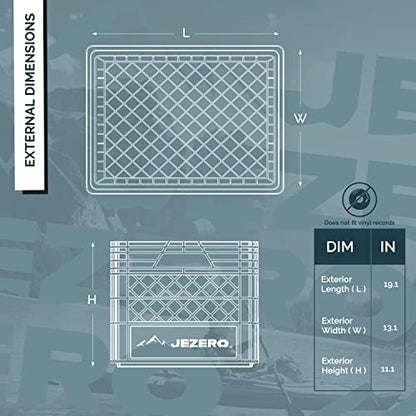 JEZERO 24 Quart 2-Pack Heavy Duty Plastic Crate | Stackable Multi-Purpose Storage Bin for Garage, Home, Office, Groceries, Outdoor, Camping & Kayaking | Black Utility Tote, 19" x 13" x 11" - style: 2-pack