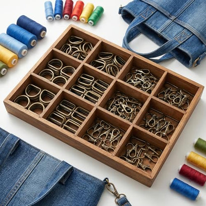 Hysagtek 60 Pcs Purse Hardware for Bag Making - Swivel Hook D Rings Slide Buckles, Bag Hardware Supplies for Handbag Fasteners, Strap, Backpack DIY Craft Accessories, 1 Inch, Bronze - color: Bronze
