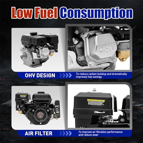 7.5HP Go Kart Engine 212cc 4 Stroke Gas Engine Horizontal Engine OHV Gasoline Air Cooling Go Kart Engine Motor for Lawnmower Scarifier Go Kart Compressor