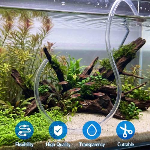 Clear Vinyl Tubing Clear Hose PVC Tubing Plastic Tube for Aquarium Hose Air Hose Irrigation (3/8" ID x 1/2” OD x 25 Feet) - size: 3/8" ID x 1/2” OD x 25 Feet