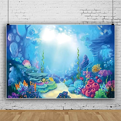 Yeele 12x8ft Under The Sea Backdrop for Photography Wonderland Underwater Background for Kids Children Birthday Party Ocean Theme Baby Shower Photo Booth Studio Decorations Cake Table Banner Vinyl