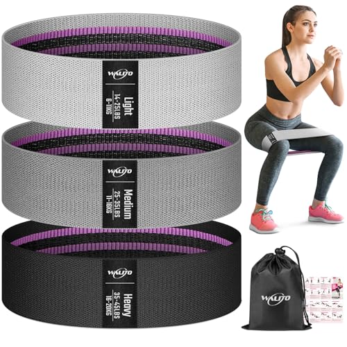 Fabric Resistance Bands for Working Out, Exercise Bands for Glutes and Legs | Workout Band for Women and Men, Elastic Booty Band Set for Squats, Hip, Thigh, Yoga, Pilates, Rehab, Fitness and Home Workout - color: 2.Cream,Grey,Black