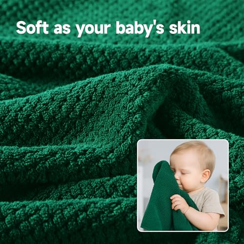 REDKISS Soft 6 Piece Bath Towel Set - 2 Bath Sheets, 2 Hand Towels, 2 Washcloths - Highly Absorbent, Quick Dry, Lightweight Towel Sets Collection, Premium Dark Green Towels for Bathroom, Gym & Spa - color: Dark Green