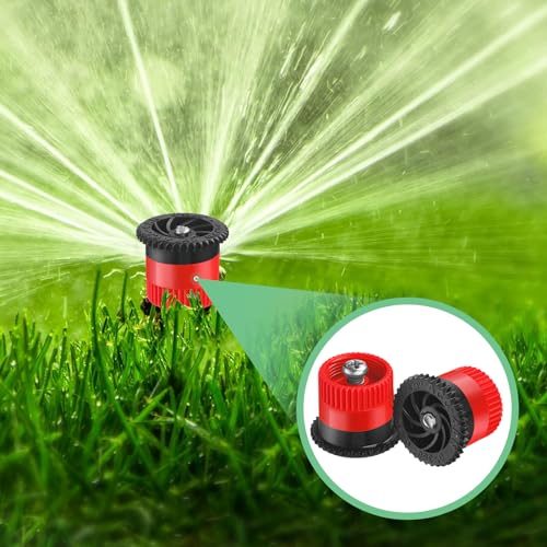 Honoson 60 Pcs Variable Arc Nozzle Radius High Efficiency Replacement Pop up Sprinkler Sprayer Head Compatible with Rainbird, Hunter Orbit Pop-up Sprinkler (10/12/15/17 Van,Red,Green,Black,Gray) - color: Red, Green, Black, Gray, size: 10/12/15/17 Van
