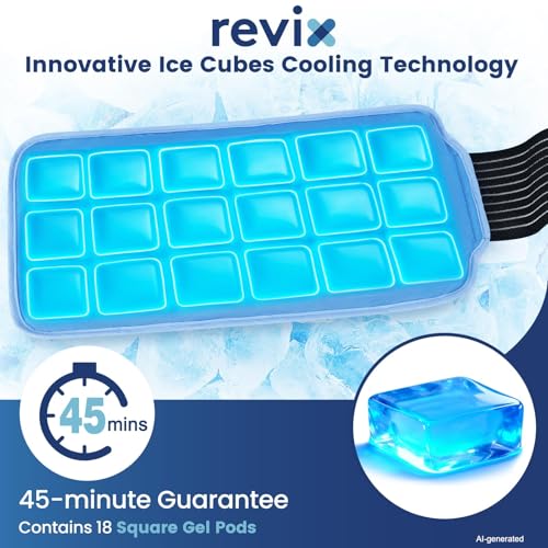 REVIX Ice Pack for Injuries Reusable, 14 × 7" Gel Cold Compress with Strap - size: Medium 14 × 7 Inch