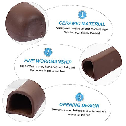 GALPADA Aquarium Shrimp Shelter Ceramic Breeding Tube Fish Habitat Hollowed Tunnel Shape for Fish to Hide Rest Play Odorless Durable for Fresh Salt Water Decor
