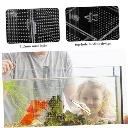 DOITOOL 1set Acrylic Aquarium Isolation Box Cups and Hook Breeding Container for Betta Fish and Shrimp Safe Design for Easy Observation and Feeding