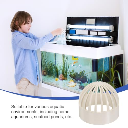 PATIKIL 3.5 Inch (90mm) Fish Cover Permeable Cap, 4 Pcs PVC Breathable Cap Aquarium Guard Fish Tank Intake Cover, White - color: White, size: 3.5Inch(90mm)