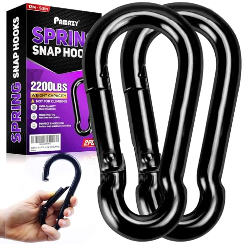 2200LB 5.5in Spring Snap Hook Carabiner Clips, Heavy-Duty Carabiners, 2Pcs - size: 2Pcs 5.5In
