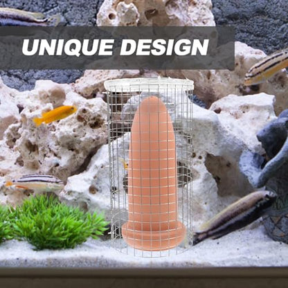 ULTECHNOVO Ceramic Angelfish Breeding Cone 9.05" x 3.93" – Isolation Net Egg Catcher for Aquarium, Easy-Clean Spawning Barrel for Angelfish & Discus