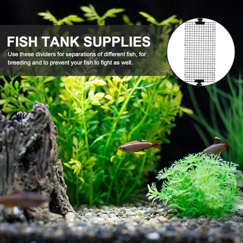 GALPADA Fish Tank Divider Mesh Aquarium Isolation Board 3pcs Set with 10 Black Suction Cups 30x15cm for Fish Breeding and Aquarium Separation