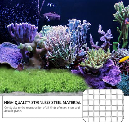 balacoo 10pcs Aquarium Mesh Screen Stainless Steel Wire Mesh Pad Fish Tank Plants Moss Net for Aquatic Plants Decor