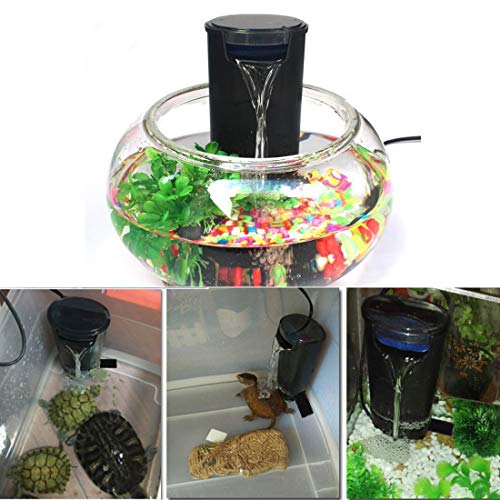 Turtle Tank Filter Aquarium Turtle Filter Internal Filter for 3 to 20 Gallons Small Fish Tank Turtle Tank Reptiles Shrimp Amphibian Frog Cichlids Newt(Aquarium filter)