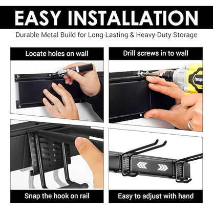 FELLER 9-Piece Slatwall Hook Kit, 6 Hooks, 3 Plates, Garage Tool Storage