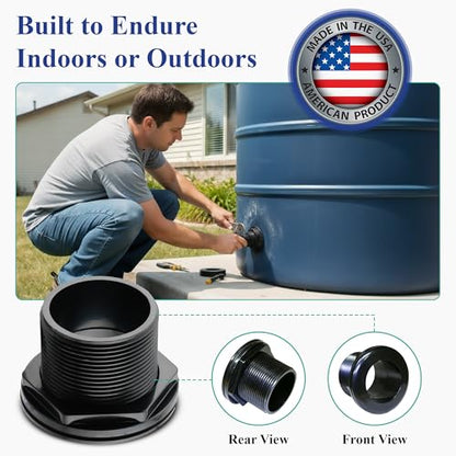 (7pcs) 2 Inch Bulkhead Fitting 7 Pack, Heavy Duty Slip x Slip Tank Adapter, Durable Water Tank Connector for Aquariums, Rain Barrels, Hydroponics, Ponds, Water Storage & Irrigation Systems - size: Pack of 7