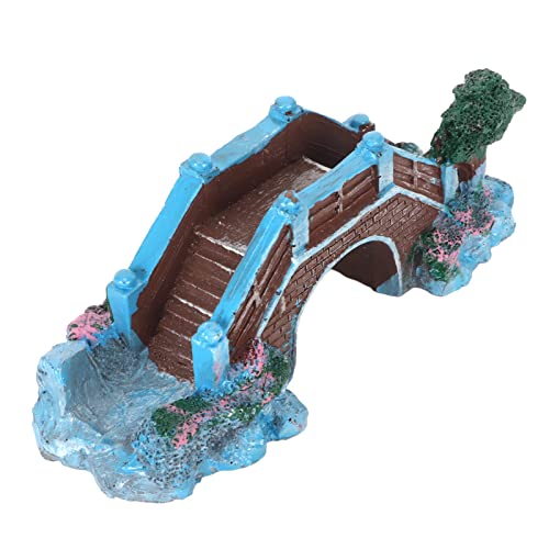 Fish Tank Bridge Ornament, Lifelike Brick Texture Stone Design, Compact Size, for Aquarium Landscaping