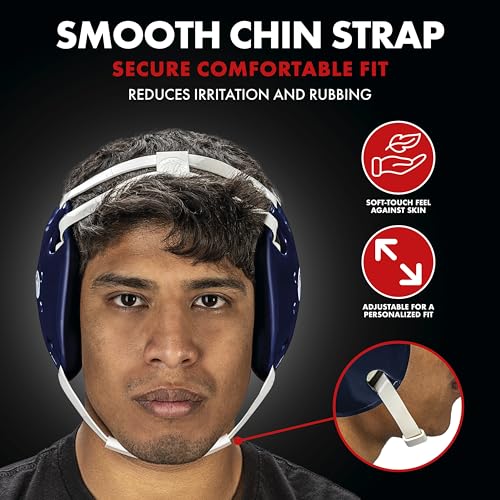 WrestlingMart Throwback Adult Wrestling Headgear for Men & Women - color: Navy