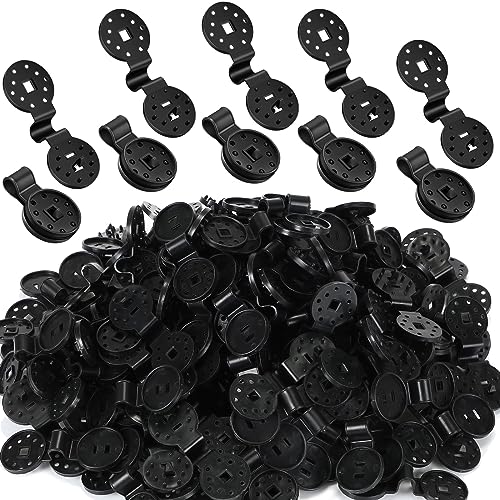 Barydat 400 Pcs Black Shade Cloth Plastic Clips Round Sunshade Net Fixing Clip Fabric Clips for Garden Anti Bird Netting Greenhouse Outdoor Agricultural Netting Fabric Accessories