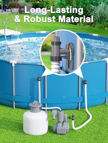 Plunger Valve with Pipe Holder & Pool Hose Adapter, Above Ground Pool Pump Replacement Parts Compatible with I*tex/Col*m*n Pool, 2 Pack