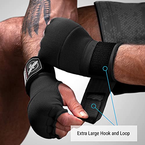 Hayabusa Quick Gel Hand Wrap Boxing Gloves | Slip-On Design, Padded Knuckle Protection, Hook and Loop Closure, Muay Thai Kickboxing, Men and Women, Sparring