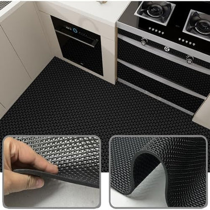 PVC Drainage Floor Mat Non-Slip Commercial Wet Area Mat for Outdoor and Indoor Restaurant Kitchen Bar Swimming Pool Splash Matting Water Drain Flooring Mat (Black, 3FTX10FT) - size: 3FTX10FT